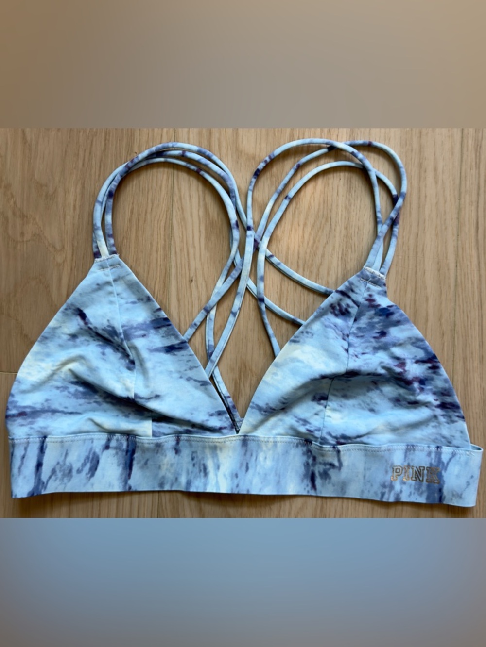 Victoria's Secret PINK Light Blue Tie-Dye Bonded Bralette